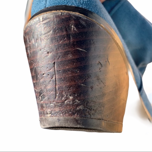 Arizonatel Blue Suede Slouch Western Boots Size 6 - Picture 9 of 9